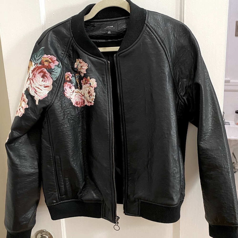 Joe’s Leather floral bomber jacket